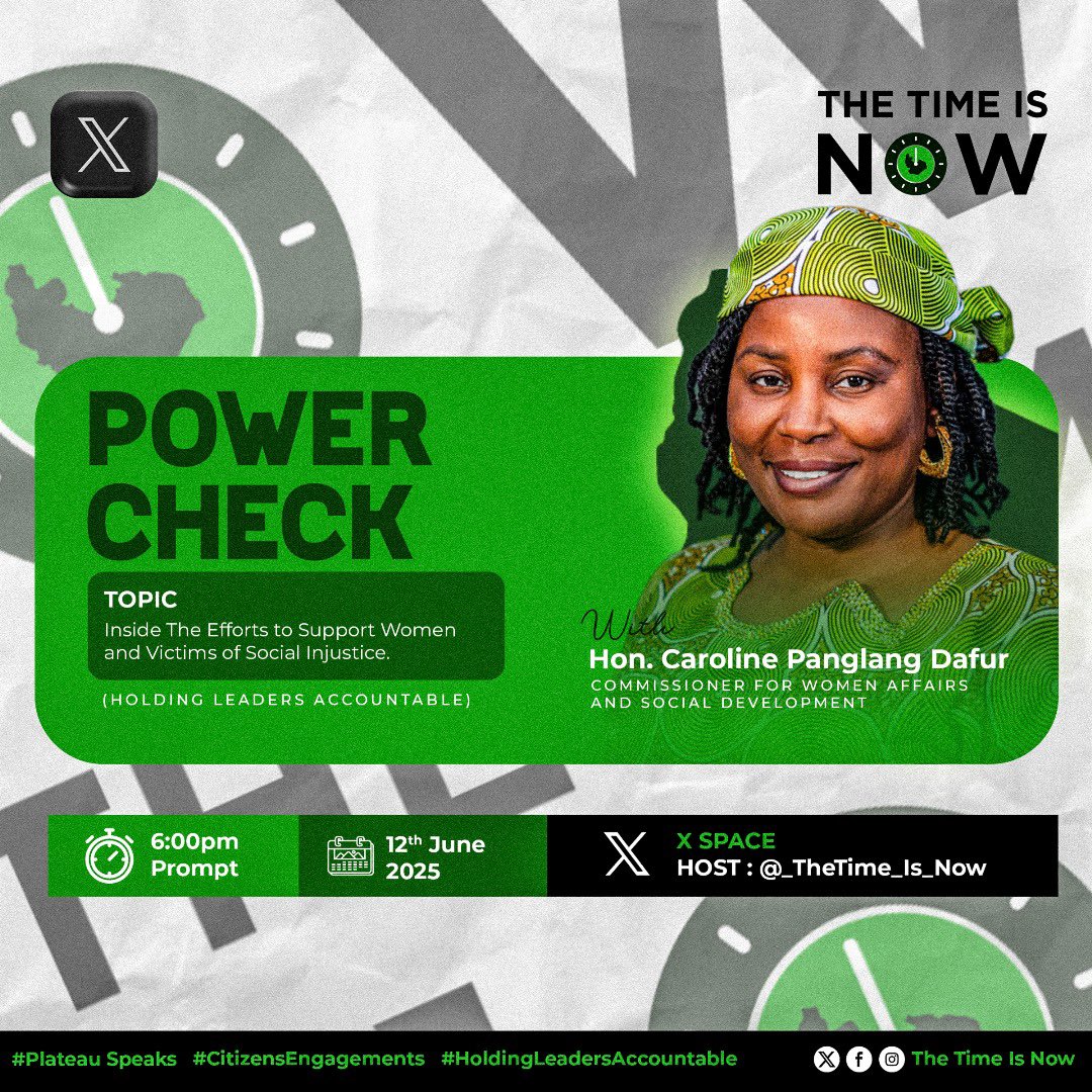 Join us this evening at 6:00 PM for 'The Power Check ,a space dedicated to holding leaders accountable. Our guest is the Honourable Commissioner for Women Affairs, Hon. Caroline Panglang. 
Don’t miss it.