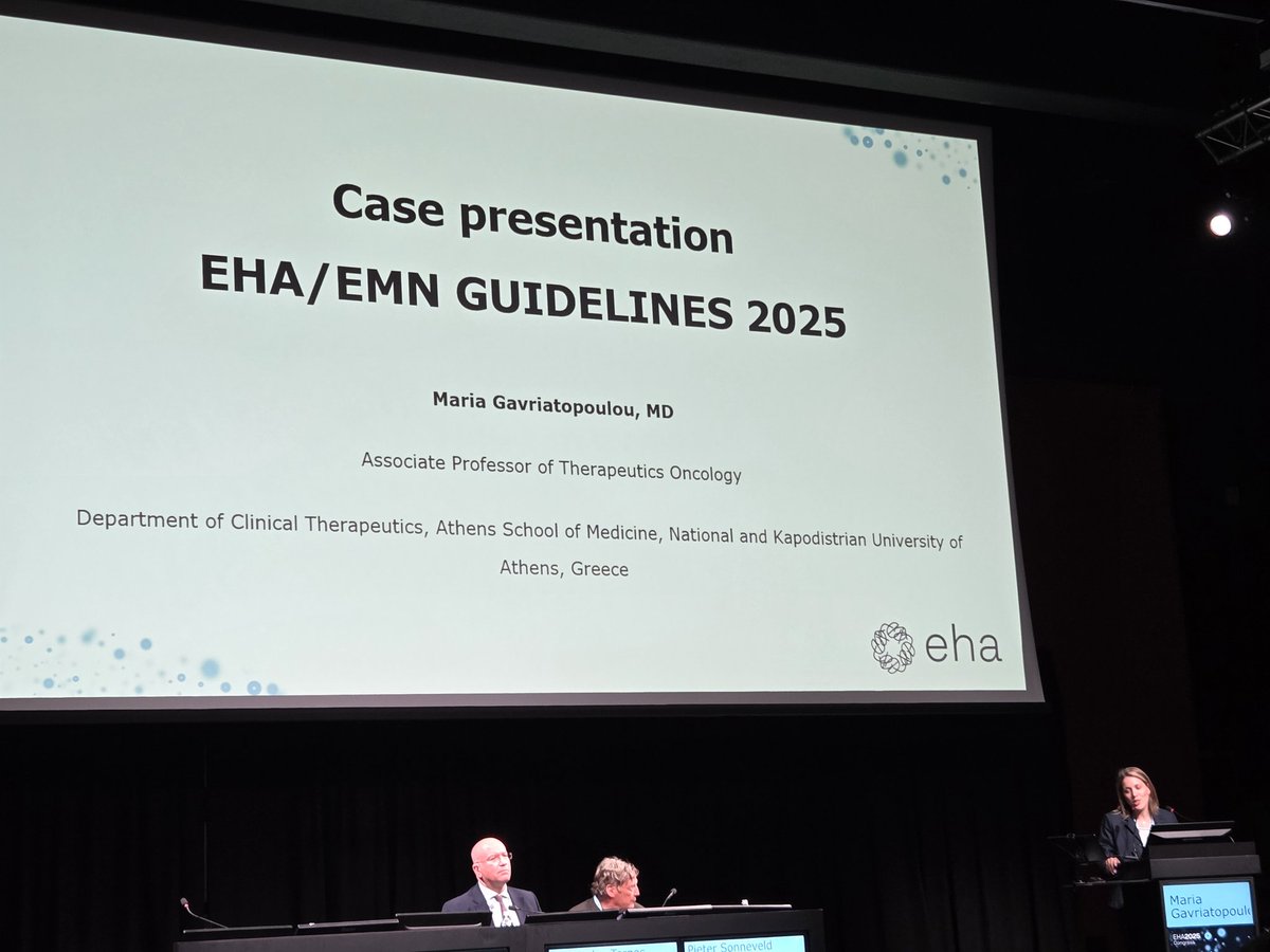 JohnNtan (@johnntanasis) on Twitter photo Prof Terpos and Gavriatopoulou <a href="/mgavriatopoulou/">mgavriatopoulou</a> present the updated 2025 EHA-EMN Clinical Practice Guidelines for Multiple Myeloma Diagnosis, Treatment and Follow-up at the #EHA2025 #EHA in Milan !
<a href="/UoATherapeutics/">Θεραπευτική Κλινική ΕΚΠΑ / NKUA Therapeutics</a> <a href="/thanosdimop/">Thanos Dimopoulos</a> Prof Terpos and Gavriatopoulou <a href="/mgavriatopoulou/">mgavriatopoulou</a> present the updated 2025 EHA-EMN Clinical Practice Guidelines for Multiple Myeloma Diagnosis, Treatment and Follow-up at the #EHA2025 #EHA in Milan !
<a href="/UoATherapeutics/">Θεραπευτική Κλινική ΕΚΠΑ / NKUA Therapeutics</a> <a href="/thanosdimop/">Thanos Dimopoulos</a>