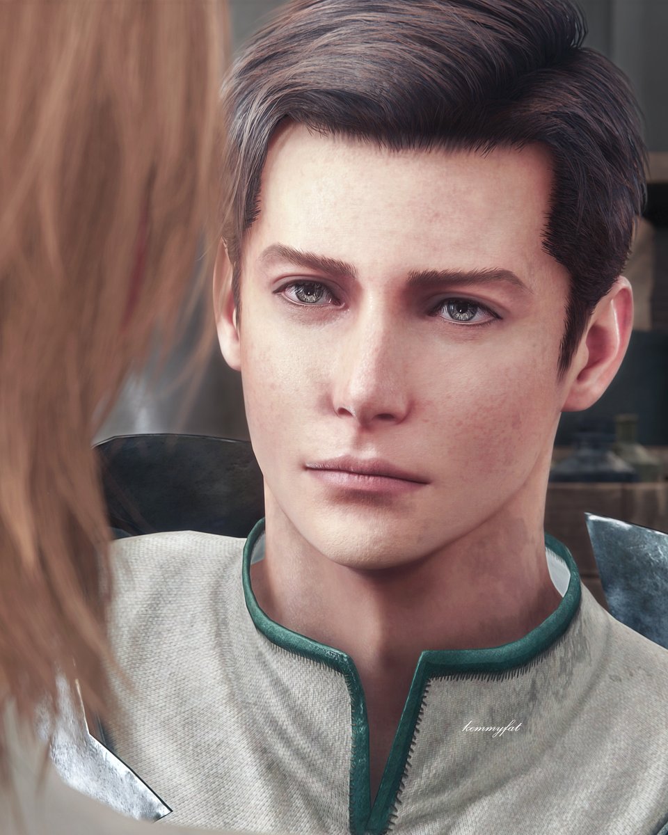 From another angle...
#SirTerence gazing at the love, the light, the hope, and the meaning of his entire life...❤️💞💖
 #teredio #FF16 #FinalFantasyXVI