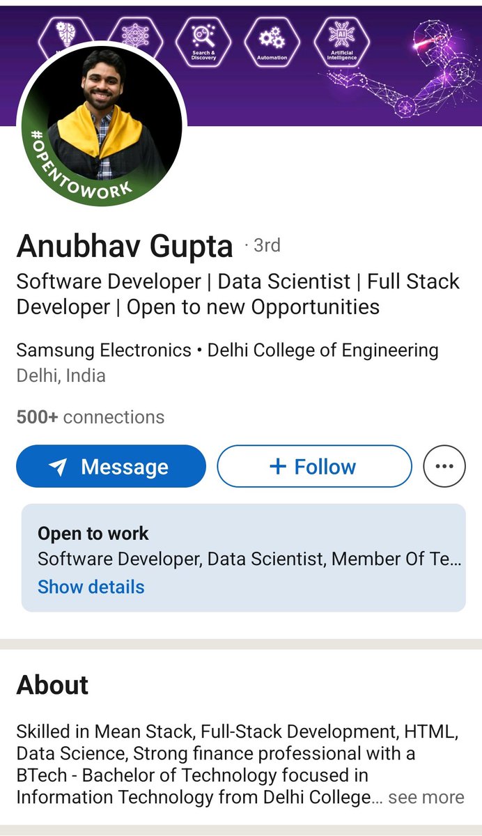 Jackryan0797's tweet photo. Hey @SamsungIndia, one of your employees has openly wished death upon Shri Rahul Gandhi, Leader of the Opposition Lok Sabha. Such hate has no place in any professional workspace. If Samsung fails to act, it will be seen as endorsing this dangerous mindset. Strict action must be taken immediately.