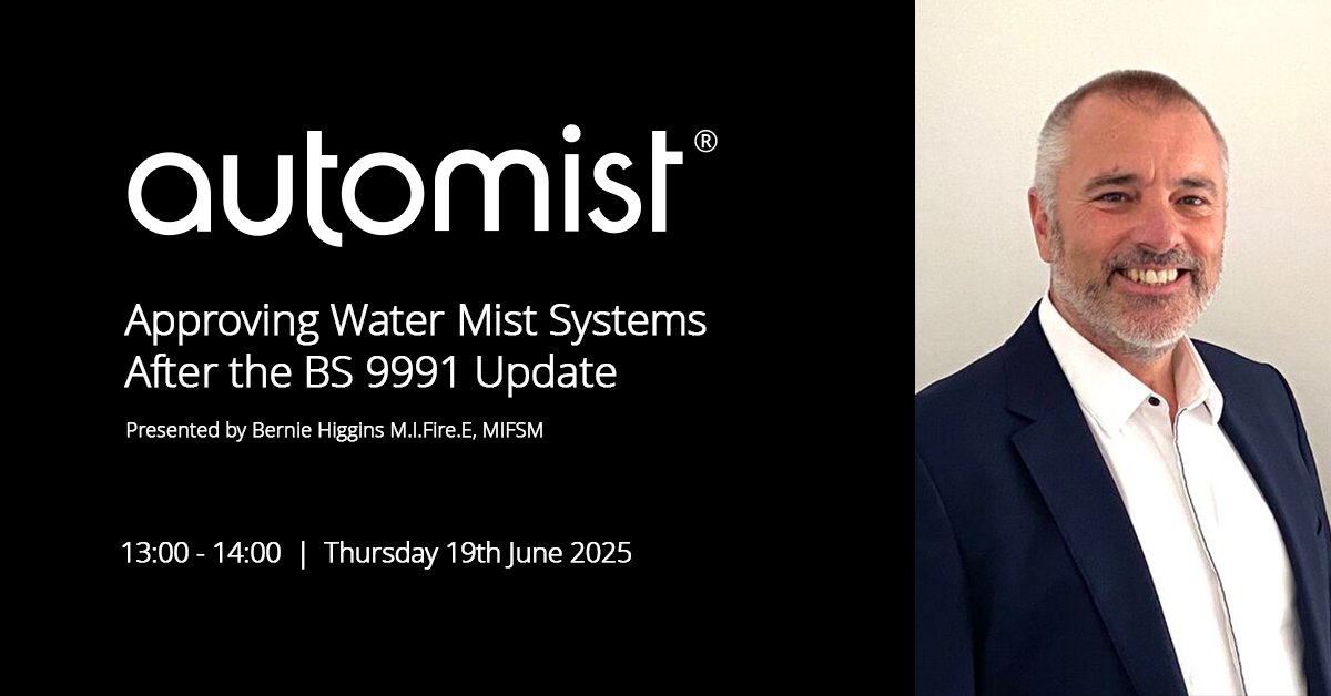 PlumisAutomist's tweet image. Join Bernie next week to discuss recommendations after the update to BS 9991 and referring to BS 5306-0 and BS 8458.

📆 Thurs 19 June
💭 Approving Water Mist Systems After the BS 9991:2024 Update
⏰ 1– 2pm
💡Live Q&amp;amp;A

🔗plumis.co.uk/contact

#FireSafety #RegulationUpdate