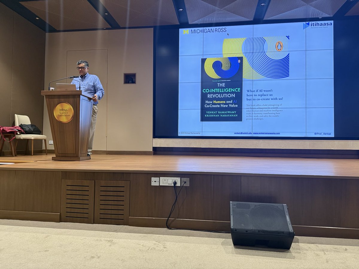 kris gopalakrishnan (@kris_sg) on Twitter photo Prof Venkat Ramaswamy explaining the book “The Co-Intelligence Revolution” he wrote with Krishnan Narayanan <a href="/itihaasa/">itihaasa Research and Digital</a>. Launch at Infosys Science Foundation <a href="/InfosysPrize/">Infosys Prize</a> Prof Venkat Ramaswamy explaining the book “The Co-Intelligence Revolution” he wrote with Krishnan Narayanan <a href="/itihaasa/">itihaasa Research and Digital</a>. Launch at Infosys Science Foundation <a href="/InfosysPrize/">Infosys Prize</a>