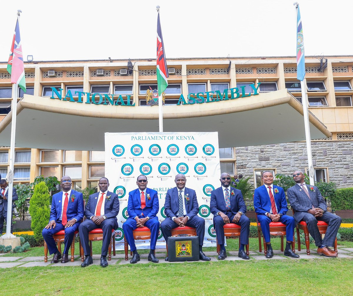 The Cabinet Secretary for National Treasury and Economic Planning, Hon. John Mbadi posing with the leadership of the National Assembly and senior officials of the National Treasury  ahead of his first official Budget Day speech before the National Assembly.

#Budget2025ke