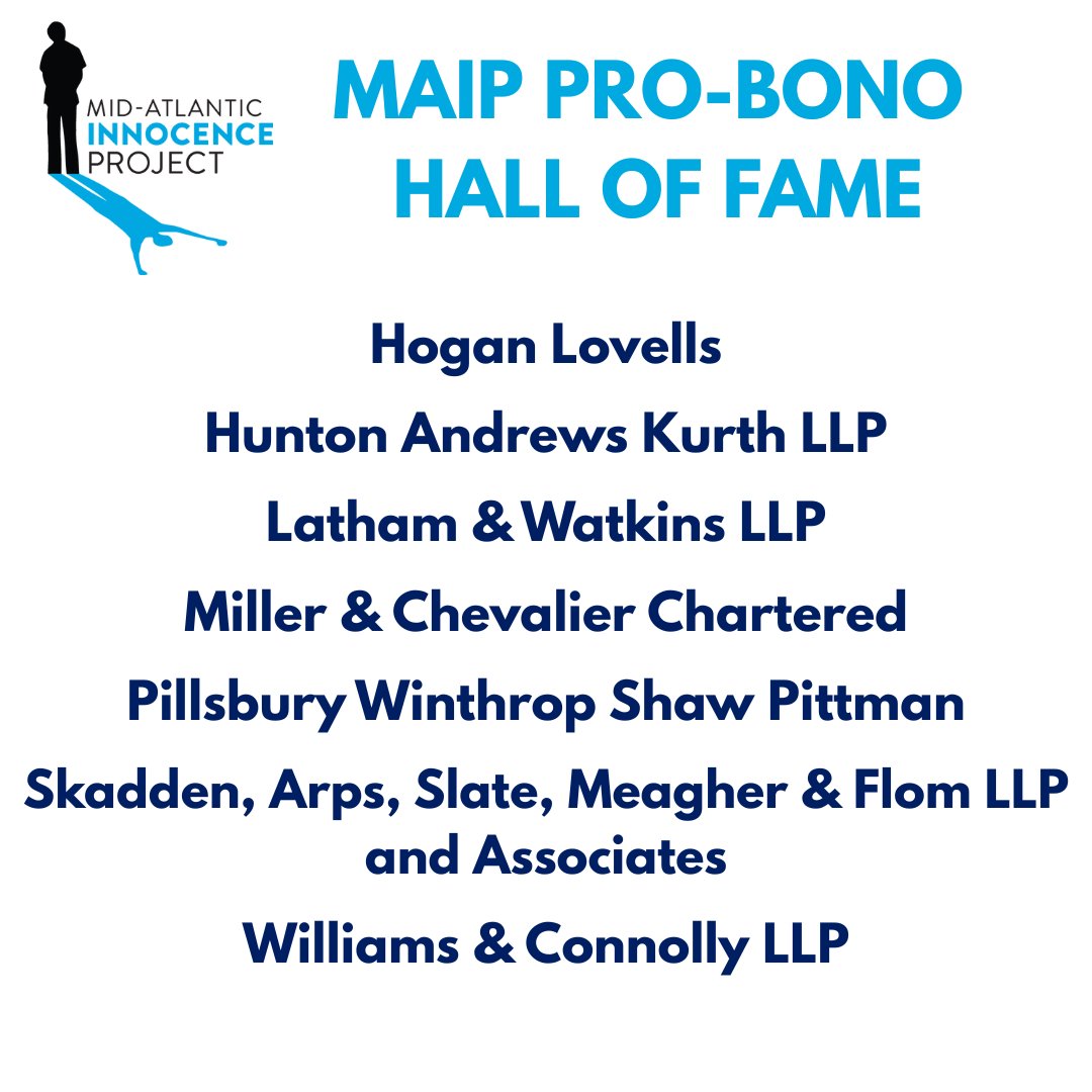 This year we inducted several firms into our Pro-Bono Hall of Fame. These firms committed countless pro-bono hours to free the wrongfully convicted. We are grateful to them as they continue to work with us to fight for the freedom of wrongfully incarcerated people