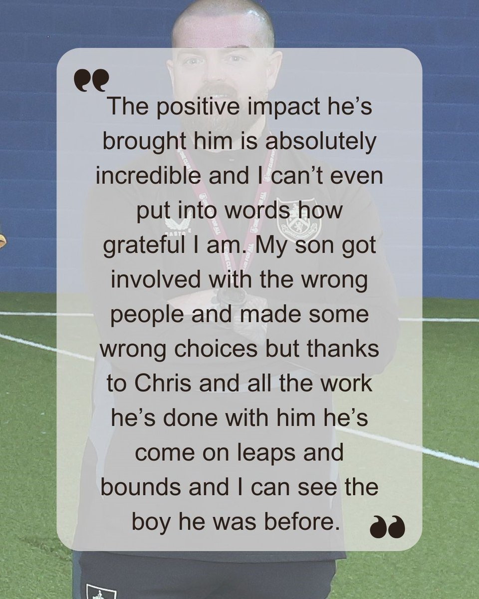 We've recently received some incredible feedback about one of our Champions mentors at Burnley FC in the Community that we wanted to celebrate! 🎉 

Champions supports young people aged 10-25 at risk of offending, and feedback like this reminds us why we do it! 👏