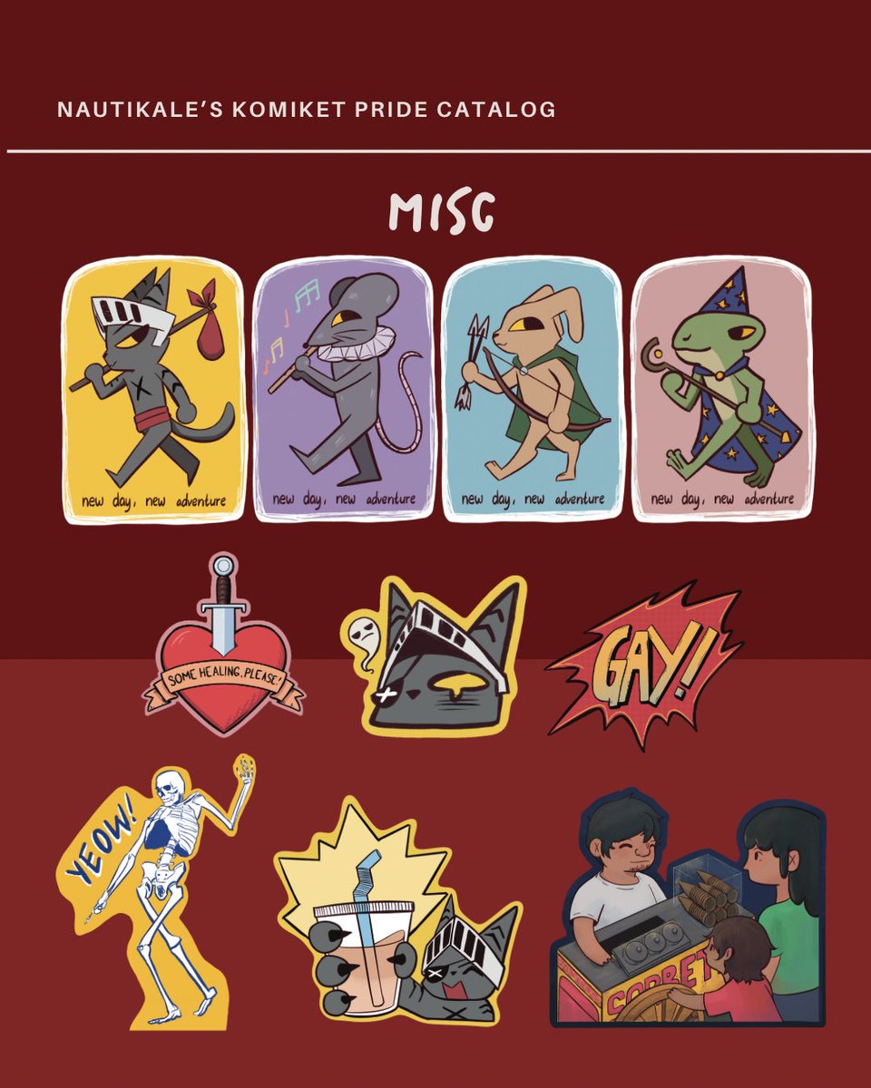 naut1kale's tweet photo. catalogue for Komiket Pride @ Market! Market! June 13-15

I have some hades, marvel, and witcher merch, along with a couple originals :)

will also have comms open https://t.co/qJdjKHQstz