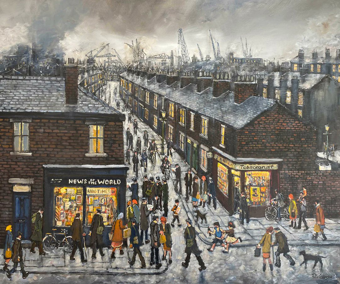 Yesterday's Papers, by Phil George, artist from Wallsend, b.1960. #NorthernArt