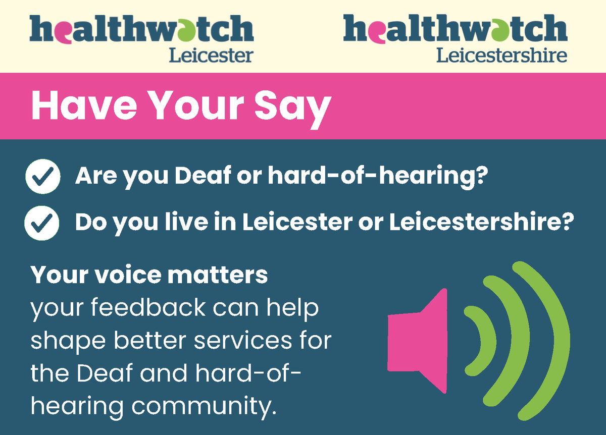 Voluntary Action LeicesterShire (VAL) (@valonline) on Twitter photo Hi all - please see details of <a href="/HealthwatchLeic/">Healthwatch Leicester and Leicestershire</a> latest survey and engagement event next week.
youtube.com/watch?v=tY4RaJ…
Join us in person - Community Drop-In Event
▶️Leicester Deaf Centre <a href="/leicesterdeaf/">Leicester Deaf Centre</a>
🗓️Wednesday 18 June 2025
⏲️10am – 8pm Hi all - please see details of <a href="/HealthwatchLeic/">Healthwatch Leicester and Leicestershire</a> latest survey and engagement event next week.
youtube.com/watch?v=tY4RaJ…
Join us in person - Community Drop-In Event
▶️Leicester Deaf Centre <a href="/leicesterdeaf/">Leicester Deaf Centre</a>
🗓️Wednesday 18 June 2025
⏲️10am – 8pm