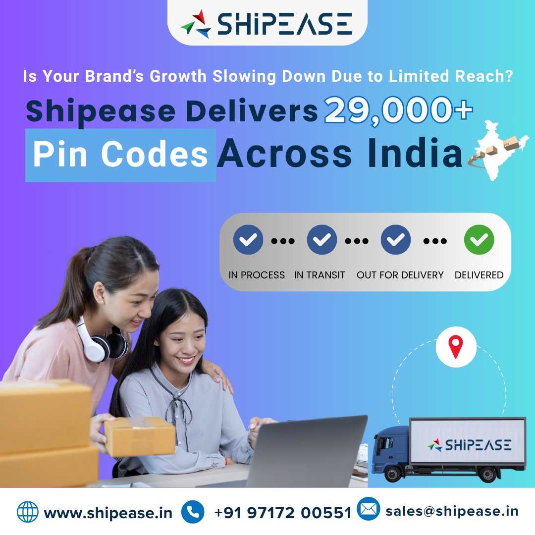 Shipease_IN's tweet photo. Shipease Delivers to 29,000+ Pin Codes Across India!

Expand your eCommerce reach with seamless logistics—from In Process to Delivered.

📦 https://t.co/jAUn5Ixd4S 

#Shipease #ShippingSimplified #EcommerceIndia #LogisticsSolutions #PanIndiaDelivery #29000Pincodes #FastShipping https://t.co/qstuboIr5L