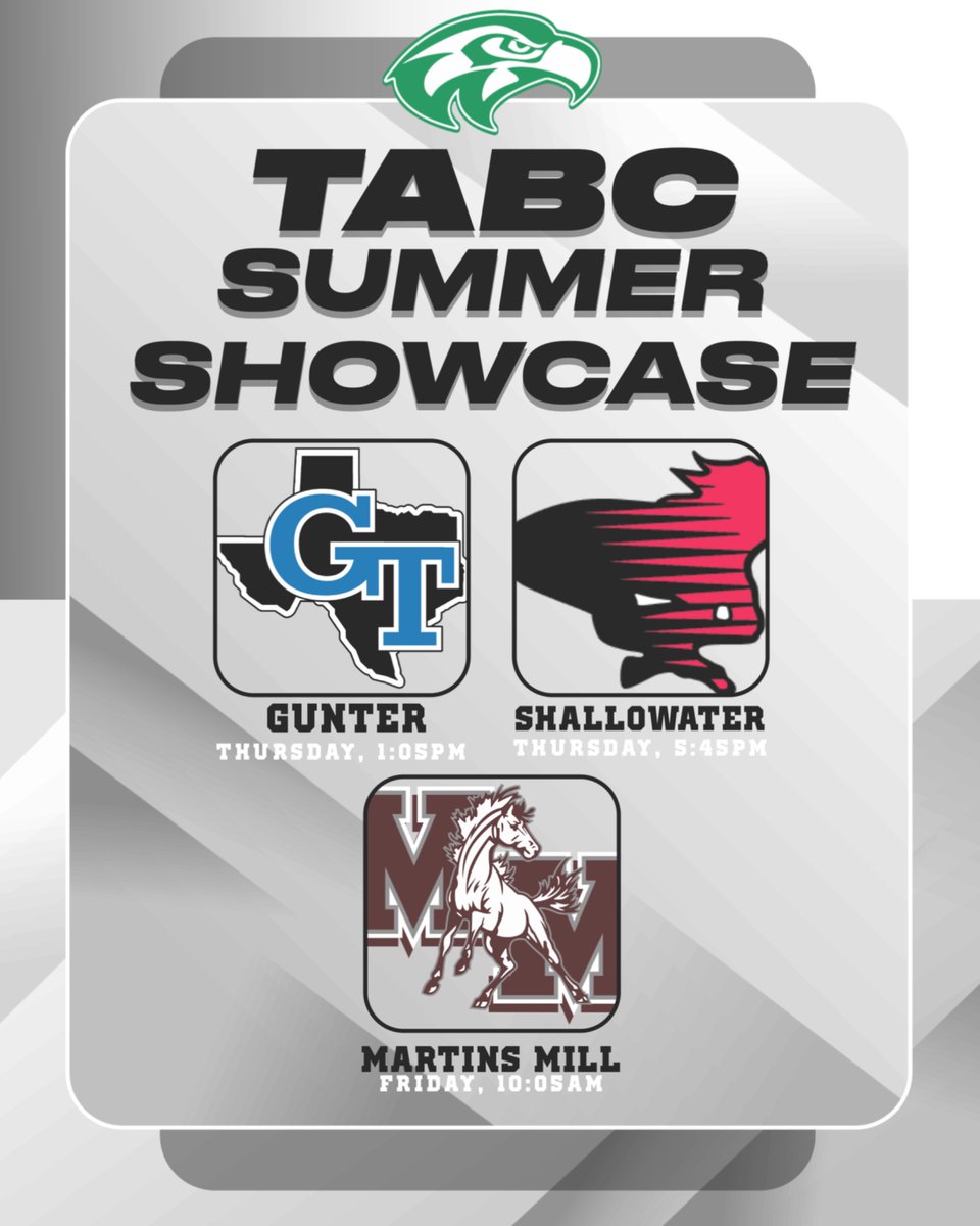 TABC SHOWCASE SCHEDULE!!!