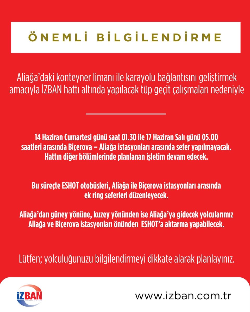 📍 Yolcularımızın dikkatine.