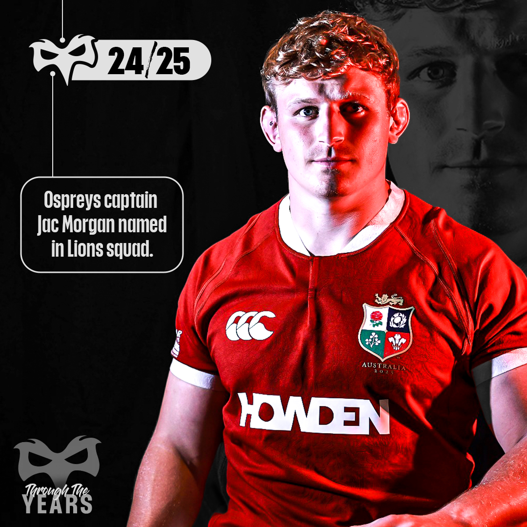 📆 2024/25 season - Ospreys Captain Jac Morgan is named in the British and Irish Lions squad to tour Australia 🦁

For the last 22 days we've been looking back at Ospreys biggest achievements from club, to international, to Lions honours.

Now, we get ready for the 2025/26