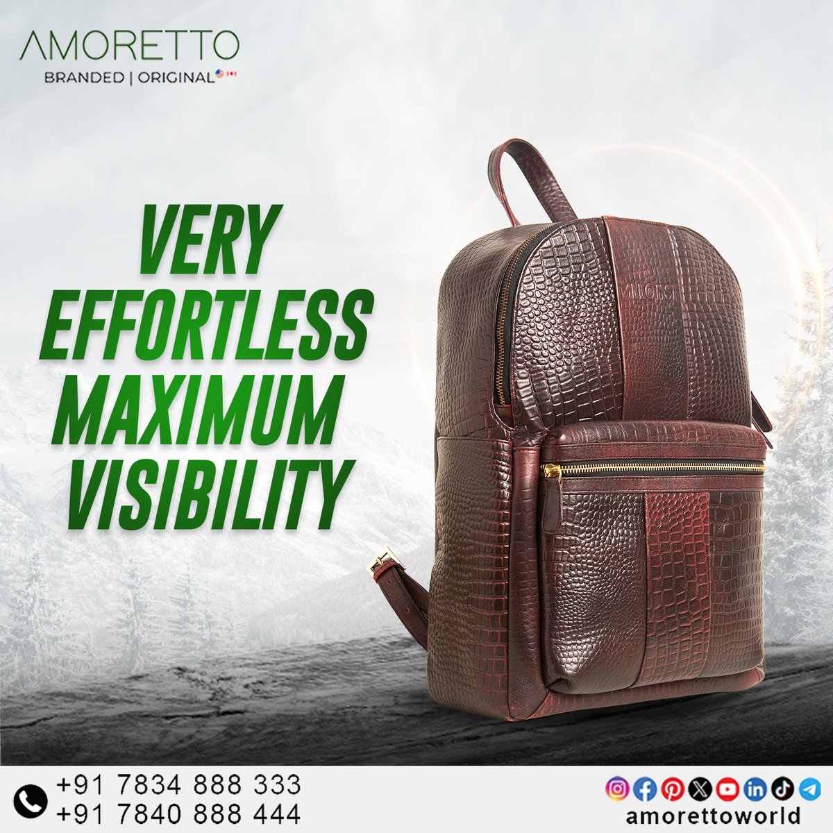 AmorettoWorld's tweet image. 𝐒𝐭𝐲𝐥𝐞 𝐓𝐡𝐚𝐭 𝐊𝐞𝐞𝐩𝐬 𝐔𝐩 𝐰𝐢𝐭𝐡 𝐘𝐨𝐮.

Backpacks designed for your 9 to 9.
Top-quality leather. Sleek style. Daring presence.
.
.
.
Call Us: +91 7834 888 333 | +91 7840 888 444

#leatherbackpack #brandedoriginal #mensstyleessentials #Amorettoworld