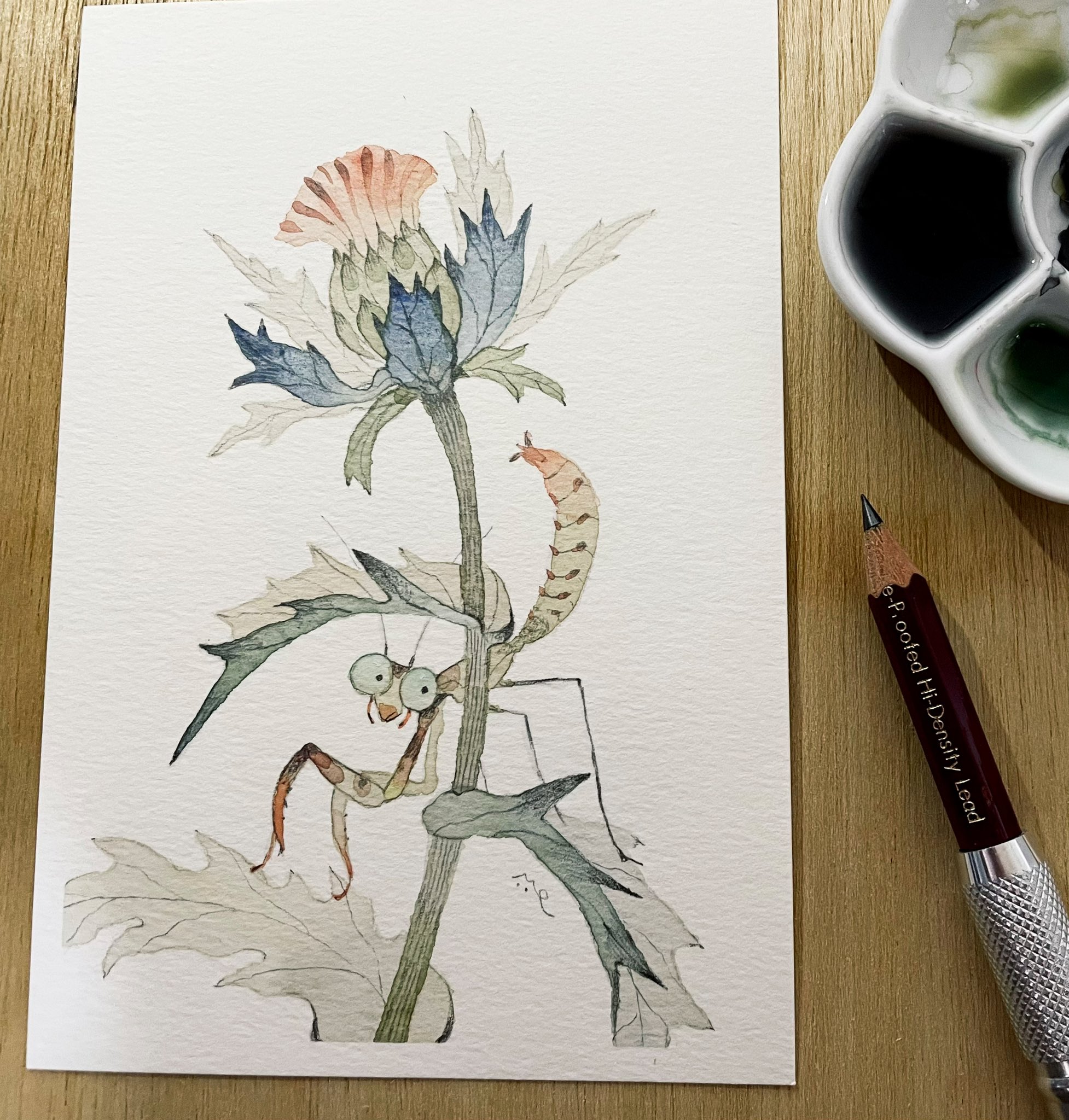 水彩画制作過程.24（水田を描く）ムッチーWATERCOLOR PROCESS-24