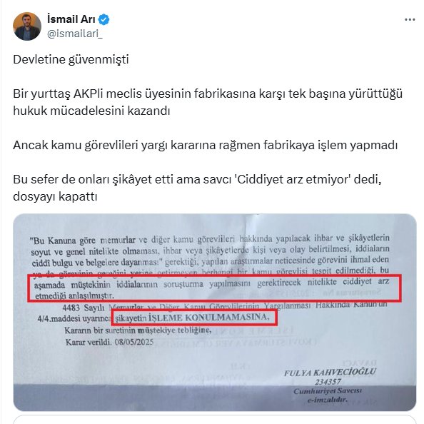 Karabük Sulh Ceza Hakimliği, belgeli bu paylaşım için erişim engeli kararı almış. X, "Bu paylaşımın Türkiye’den erişimini kısıtlıyoruz" diye mail gönderdi.
