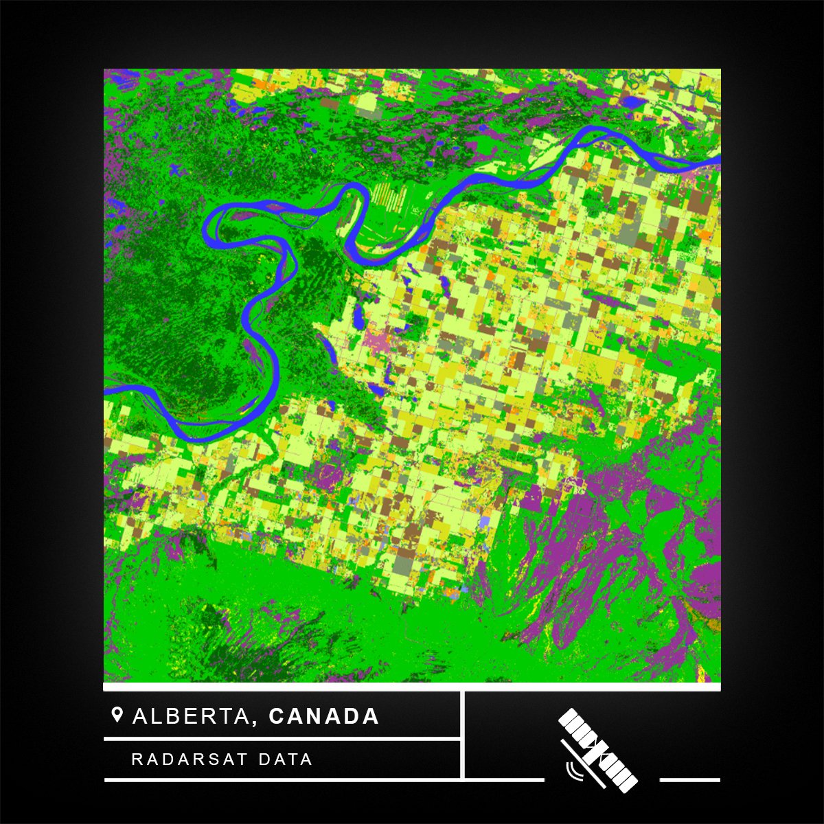 csa_asc's tweet image. This RCM image of an agricultural area features different types of crops in Alberta, Canada.

Learn how #RADARSAT data help farmers grow crops to their full potential: asc-csa.gc.ca/eng/satellites…

#OnOurRadar #SpaceBenefits