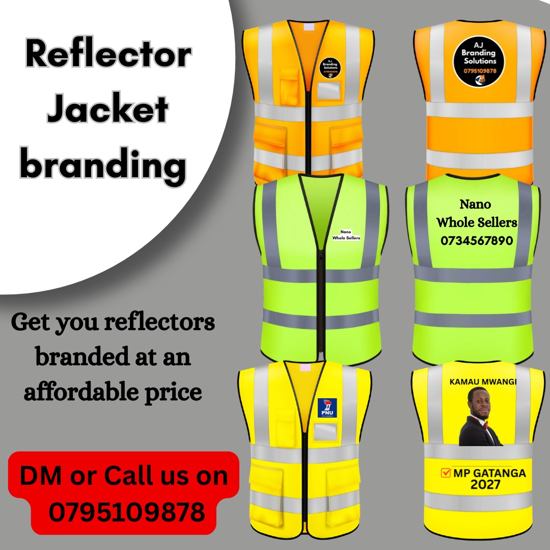 Need your reflector jackets branded?Whether it's for campaigns, company uniforms, or any event we've got you covered. Dm or call us on 0795109878 today!!