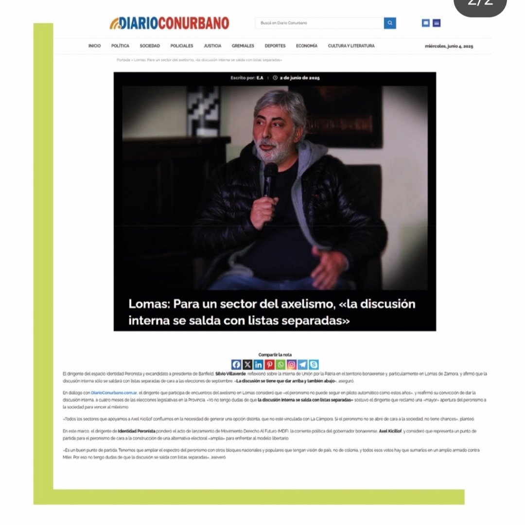 #SilvioVillaverde #Lomasdezamora 
Mientras el peronismo se unió desde el fin de semana con lo q se avecinaba judicialmente #Proscripción a #Cristina el lunes este "Peronista"  de #Identidadperonista dentro de #Derechoalfuturo pide LISTAS SEPARADAS
CFK EXPUSO EL ASUNTO D LISTAS👇