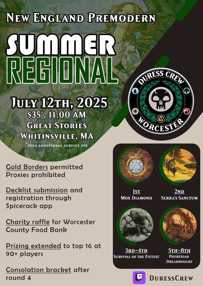 Details for our next New England Regional! Cap will be 108 players.

Registration will be soon ™️ - our last one sold out in 3 days so don't miss it!