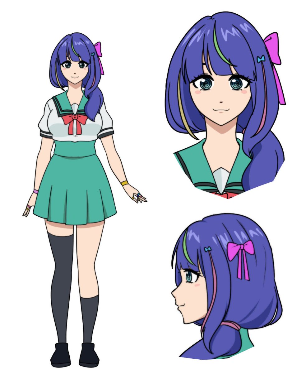 hice a una oc mia hoja de referencia y estilo de saiki k