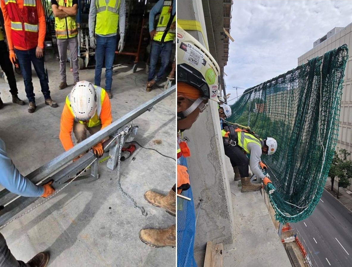 iwwinc_canada's tweet image. Just wrapped up another successful Smart Net training at East Civic Tower in Raleigh, NC.  Cheers to Donley&apos;s team! Our drop-tested nets protect against falling debris for up to 75 LBs from 24.5 ft, ensuring safety for workers, pedestrians &amp;amp; private property. #SmartNet