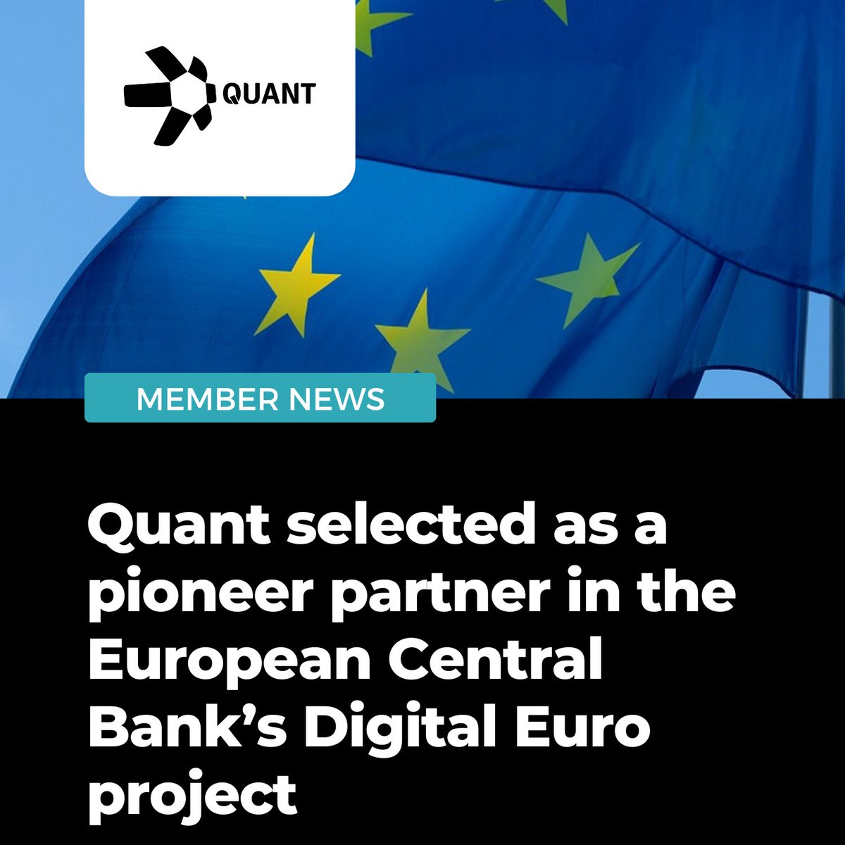 🚀 Exciting news: <a href="/quant_network/">Quant</a> has been selected as a Pioneer Partner in the ECB’s Digital Euro project! 🇪🇺

Helping test programmable payments within the Digital Euro innovation platform — showcasing real-world use cases like secure P2P transactions, powered by our patented