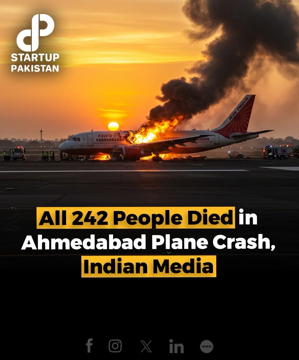 Dooomzzy's tweet image. A dark day for humanity. 💔

242 lives lost in seconds… mothers, fathers, children — all gone in a blink.
The Air India plane crash in Ahmedabad is a tragedy beyond words.
May every soul find peace, and may their families find strength in this storm.🕊️
 #AirIndia #planecrash