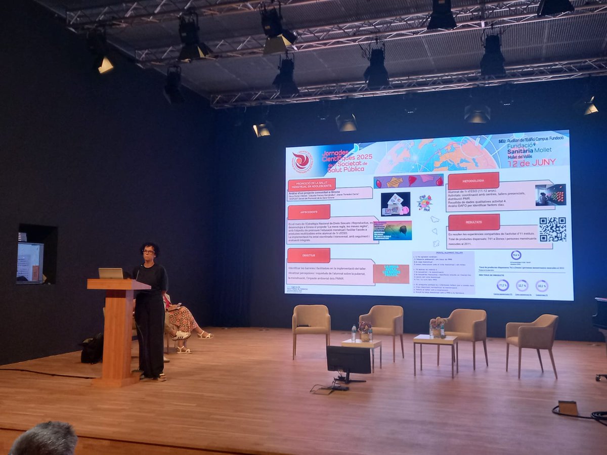 MorellNeus's tweet photo. Participant a les Jornades de @Socsalutpublica amb el pòster: "Promoció de la salut menstrual en els adolescents: anàlisi d'un projecte comunitari a Girona" @aspcat https://t.co/4MCEXn1Njp