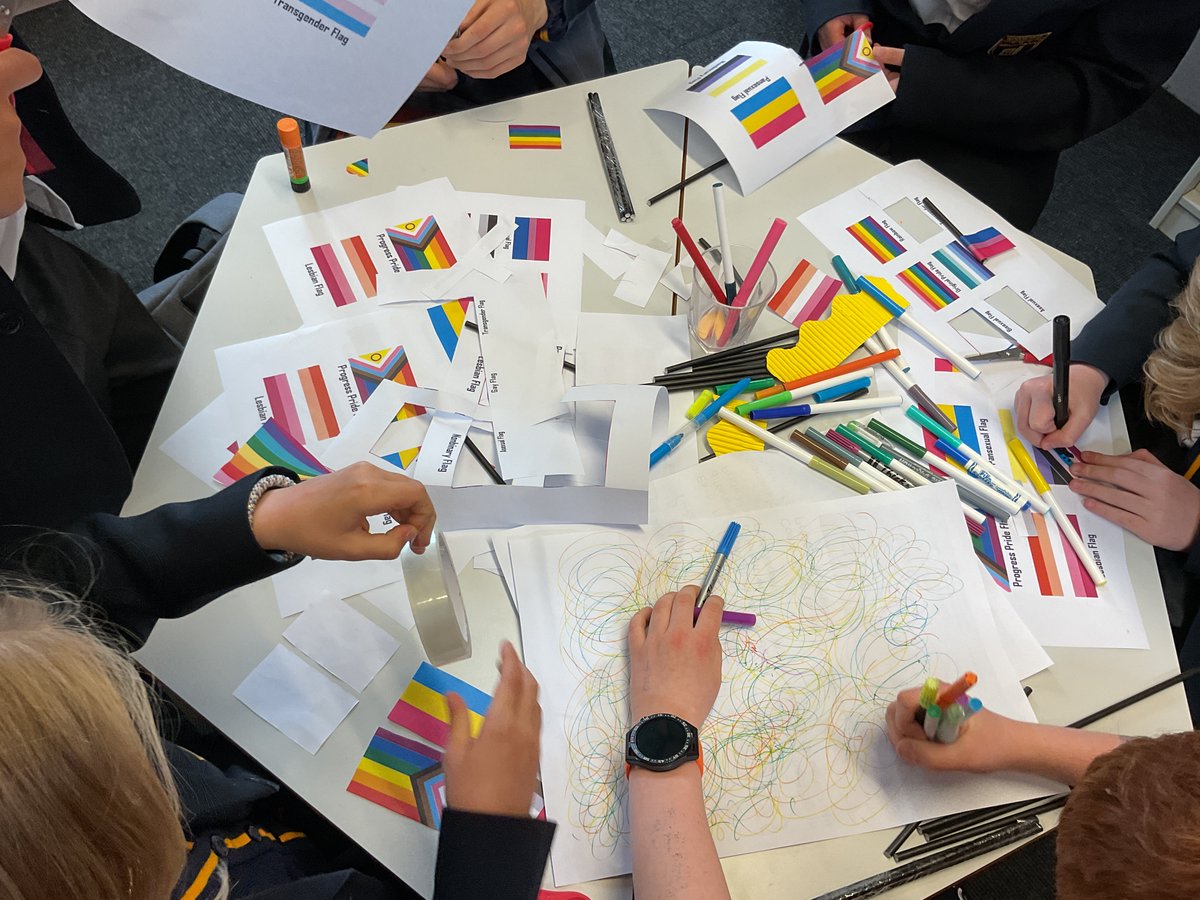 First of our Pride Month workshops took place last week. Pupils from the Middle School &amp; above joined us to look at the meaning behind different flags and create our own colourful flags to display in our libraries. It was great to see so many creative ideas! Next up, Zine making