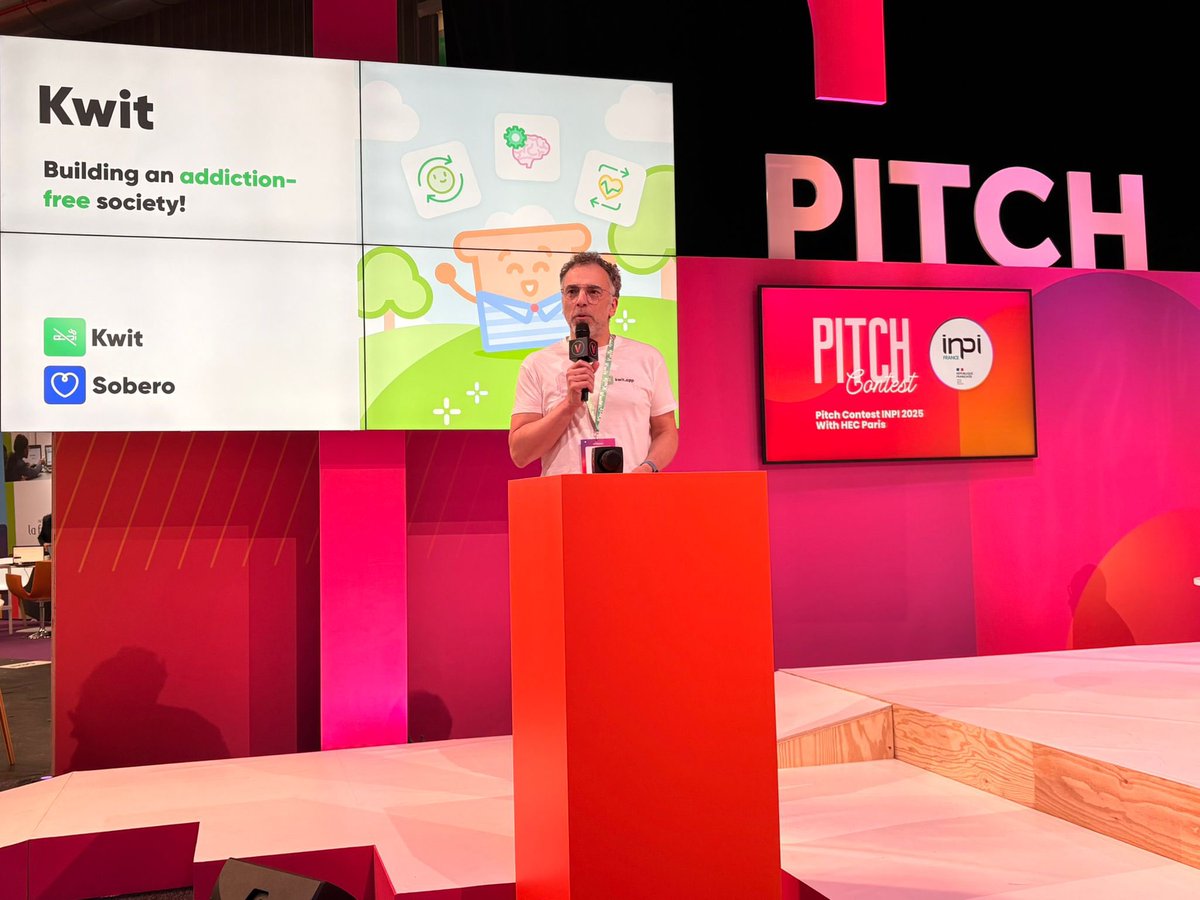 INPIFrance's tweet photo. #vivatech #PitchContest
Au tour de Kwit de pitcher.
Kwit a développé une solution très utile pour arrêter de fumer ! ✅ https://t.co/XVWuwUZQaw