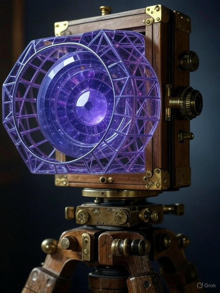 martfotoart's tweet image. Technical Marvel
Crafted with a dodecahedral lattice &amp;amp; Aethrric Silk, the Geomaguerreotyper captures ±∞D truths. Its φ-resonant lens &amp;amp; 6 Hz pulse redefine photography. Witness the future! #Geomaguerreotyper #Transdimensional #AethrricCodex