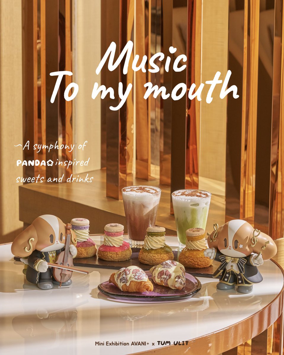 Pandaohome's tweet photo. 🎶 MUSIC TO MY MOUTH
A symphony of Pandao inspired sweets and drinks
✨ Mini Exhibition: AVANI+ x Tum Ulit
📍 11th Floor, AVANI+ Riverside Bangkok
🗓️ Available now – 31 July 2025
#AVANIPride #UntoldStories
#UntoldStoriesArtExhibition #PandaoTheMusician
#AvaniXPandao #Pandao #TumUlit