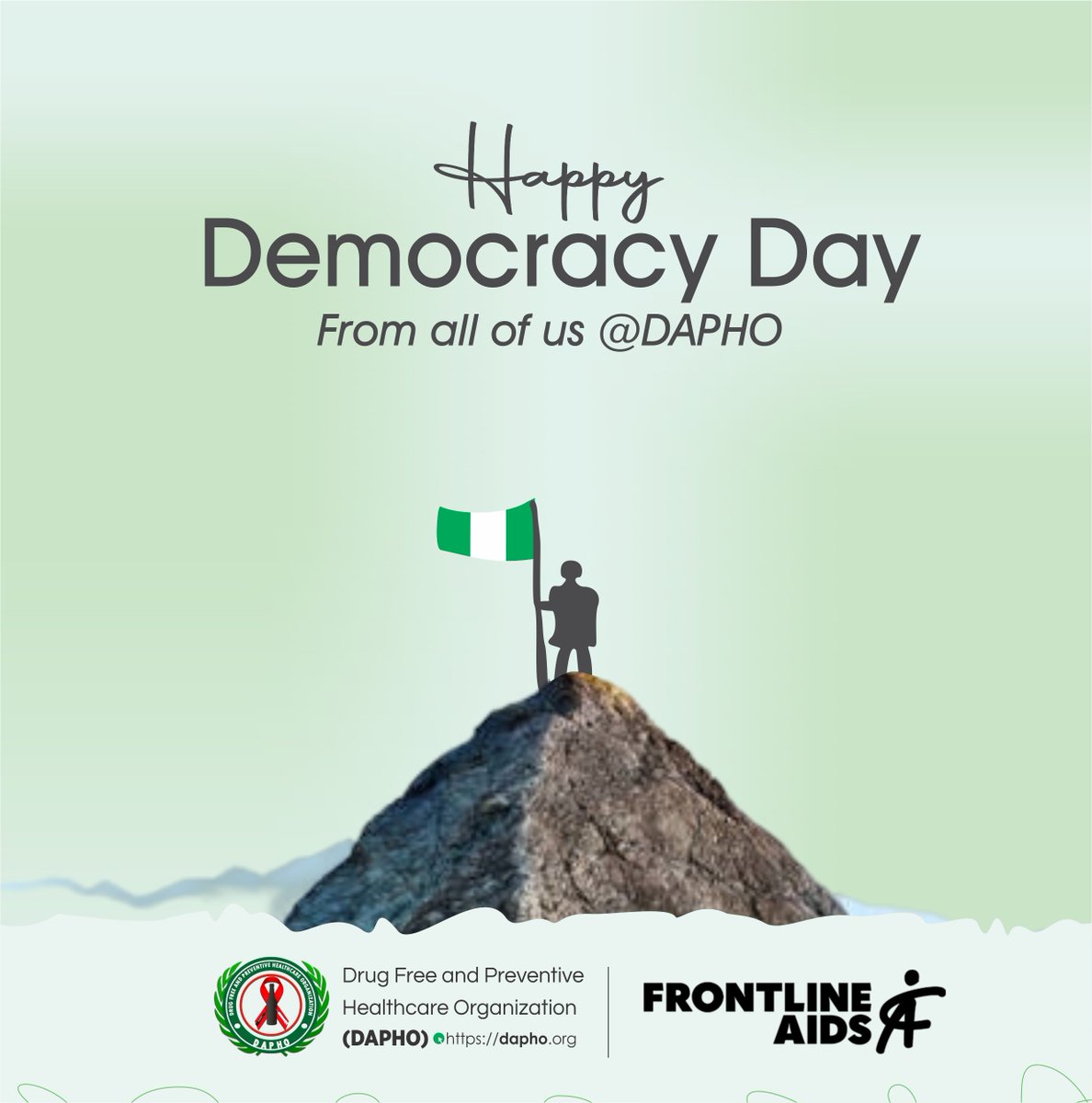 daphohealthcare's tweet photo. On Democracy Day, we speak for ourselves.
 Everyone deserves rights, dignity, and a seat at the table.
 True democracy leaves no one behind.
#DAPHO #DemocracyDay2025 #Freedom #NigeriaDemocracy https://t.co/yx8zqp1HiX