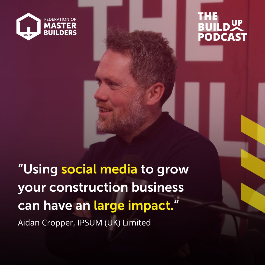 🎧 Episode 4 of the Build Up podcast is live! Brought to you by the Federation of Master Builders! In episode 4, we’re discussing: How to grow your business

Join our hosts David and Aidan as they talk about how to grow your business📈

🎙️Listen now🎙️
ow.ly/AP7K50W8g8Z