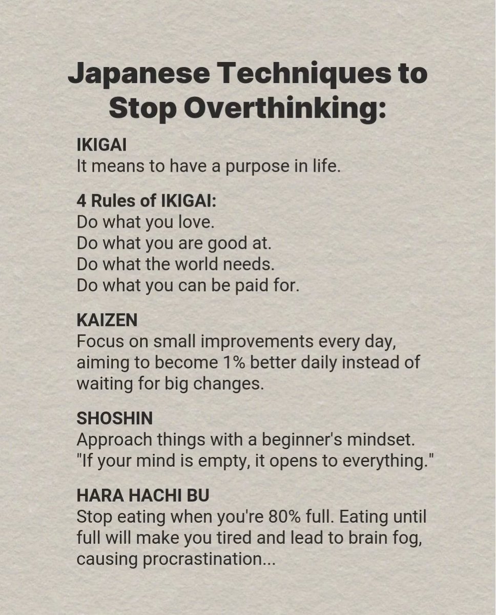 Japanese Techniques to Stop Overthinking: