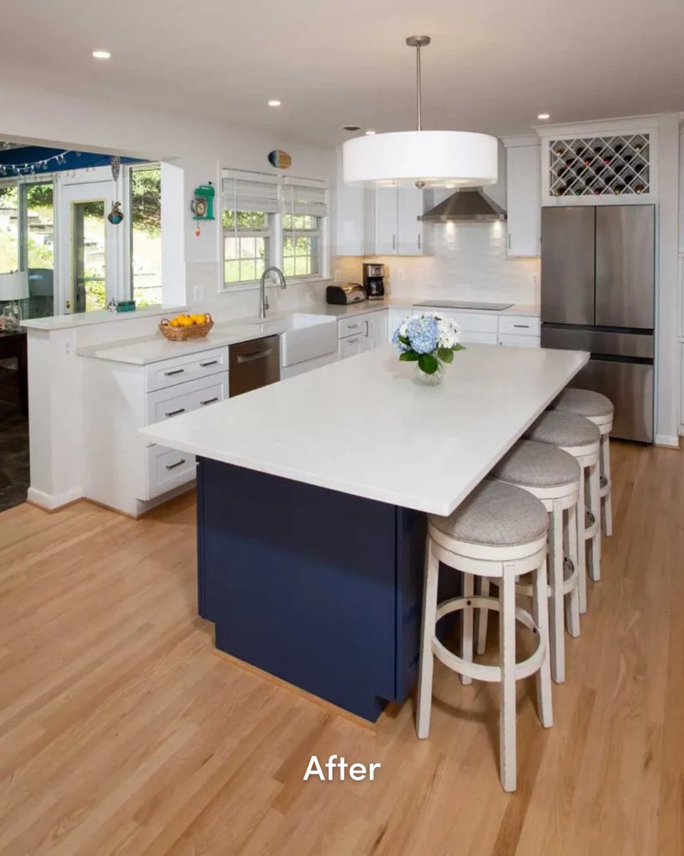 SchroederDB's tweet photo. ✨ Before &amp; after: This 1959 Annandale home got a fresh start with an open floorplan, a stunning kitchen, and a reimagined Owner’s Suite. Thoughtful upgrades inside and out brought new life to a classic home—perfectly tailored for modern living. https://t.co/8tnIKFFiO0