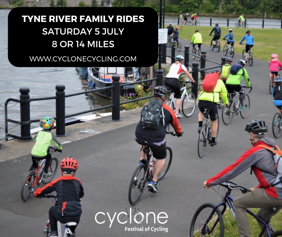 One week to go until entries close for the River Tyne Family Rides, which is on Saturday 5 July. Entries close midnight, 28 June. Entries via our website: cyclonecycling.com #familycycling