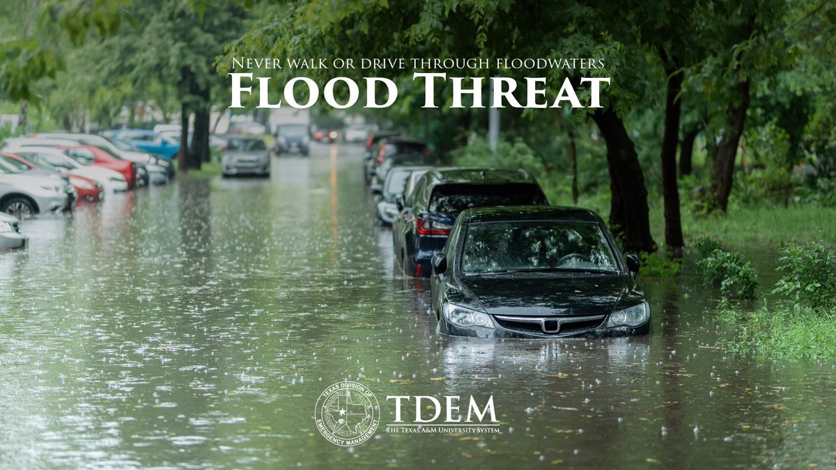 Flooding threats continue in several areas of Texas.

🌧️Flooding can happen fast
⚠️Never walk or drive through floodwaters
💡Just a few inches of moving water can knock you down

Turn Around, Don't Drown

Find Flood Info: TexasFlood.org

#txwx