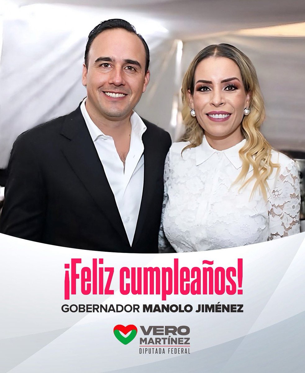 ¡Feliz cumpleaños, gobernador <a href="/manolojim/">Manolo Jiménez Salinas</a>! 🎉🎂

Te deseo lo mejor hoy y siempre. Que sigas con mucha salud y energía para seguir trabajando por Coahuila. Un fuerte abrazo!