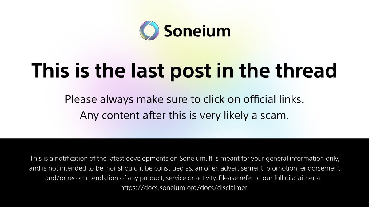 Soneium 💿 tweet media