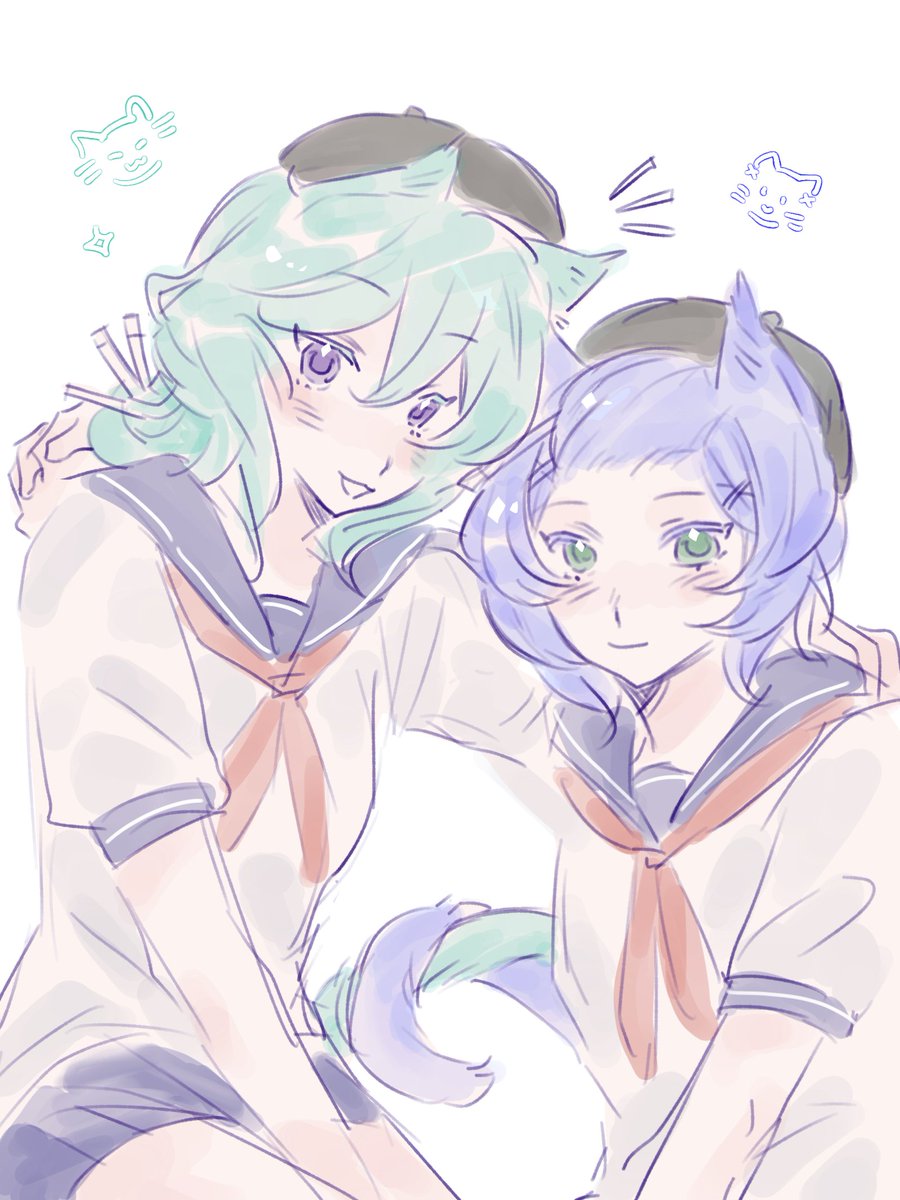 baiming0817_'s tweet photo. 💙💚🐱
#YandereSimulator https://t.co/xR6csoYntG