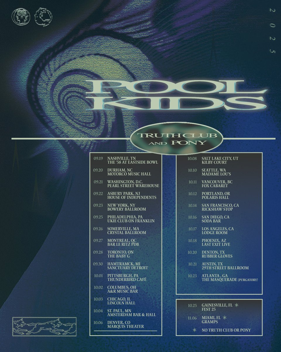 ICYMI.. tickets are on sale now for our tour with <a href="/jointruthclub/">truth club</a>  and <a href="/PONYtoronto/">PONY</a>  !! Some of these are selling fast so don’t miss out !! poolkidsband.com