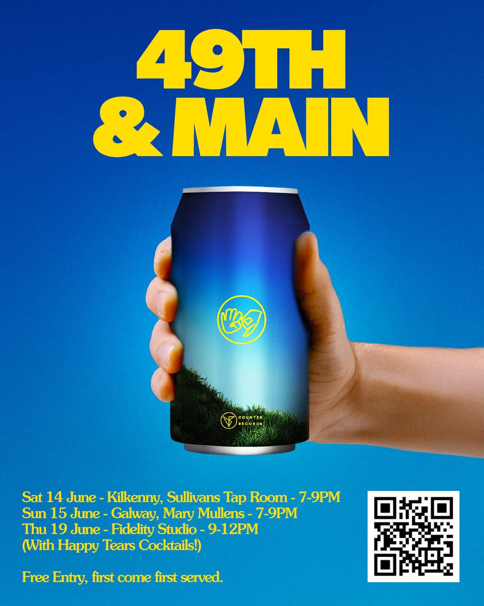 49thandMain's tweet image. KILKENNY, GALWAY, DUBLIN, TO CELEBRATE ‘HAPPY TEARS’ RELEASING TOMORROW WE ARE DOING SOME POP UP DJ SHOWS THIS WEEK!
FREE ENTRY, FIRST COME FIRST SERVED 🙏🏻
@SullivansTapLou @marymullensbar @FidelityDublin