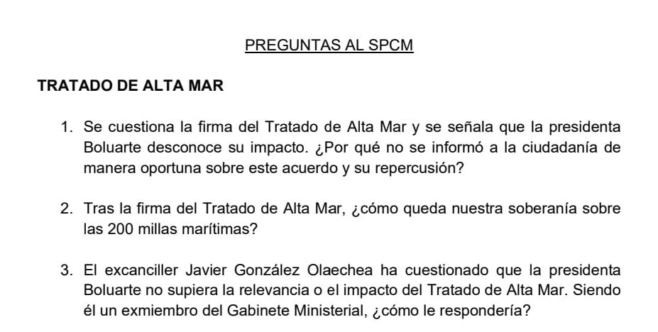 Javier González-Olaechea Franco (@j_gonzalezofr) on Twitter photo LA PREGUNTA 3 PLANTEADA AL PCM ES FALSA.
Los asuntos de Estado deben ser abordados con la mayor seriedad y objetividad posibles.
<a href="/congresoperu/">Congreso del Perú 🇵🇪</a> <a href="/pcmperu/">Consejo de Ministros</a> <a href="/CancilleriaPeru/">Cancillería Perú🇵🇪</a> LA PREGUNTA 3 PLANTEADA AL PCM ES FALSA.
Los asuntos de Estado deben ser abordados con la mayor seriedad y objetividad posibles.
<a href="/congresoperu/">Congreso del Perú 🇵🇪</a> <a href="/pcmperu/">Consejo de Ministros</a> <a href="/CancilleriaPeru/">Cancillería Perú🇵🇪</a>