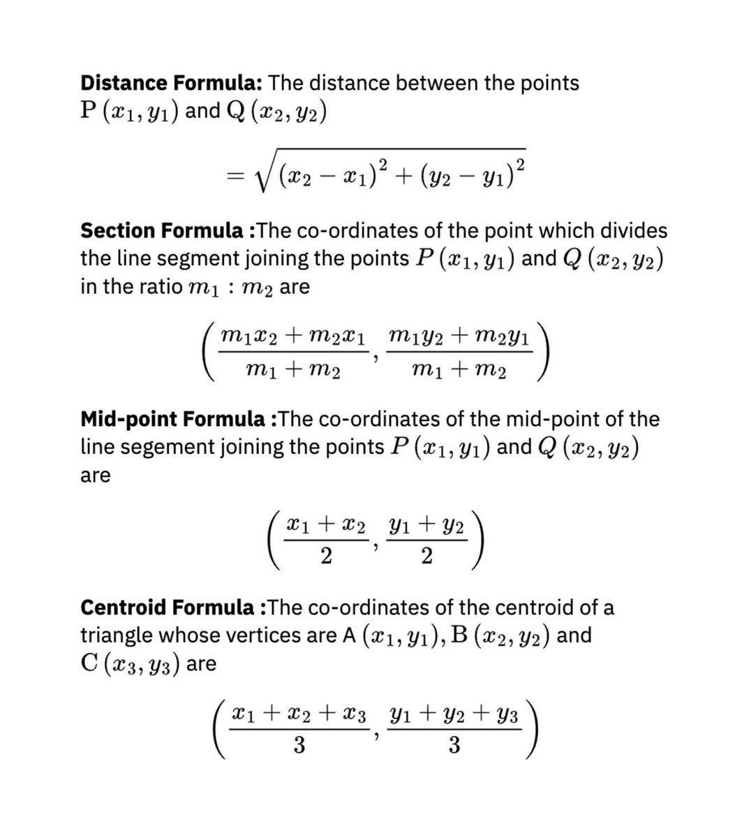 TheMathFlow's tweet image. Some important formulas of coordinate geometry.
