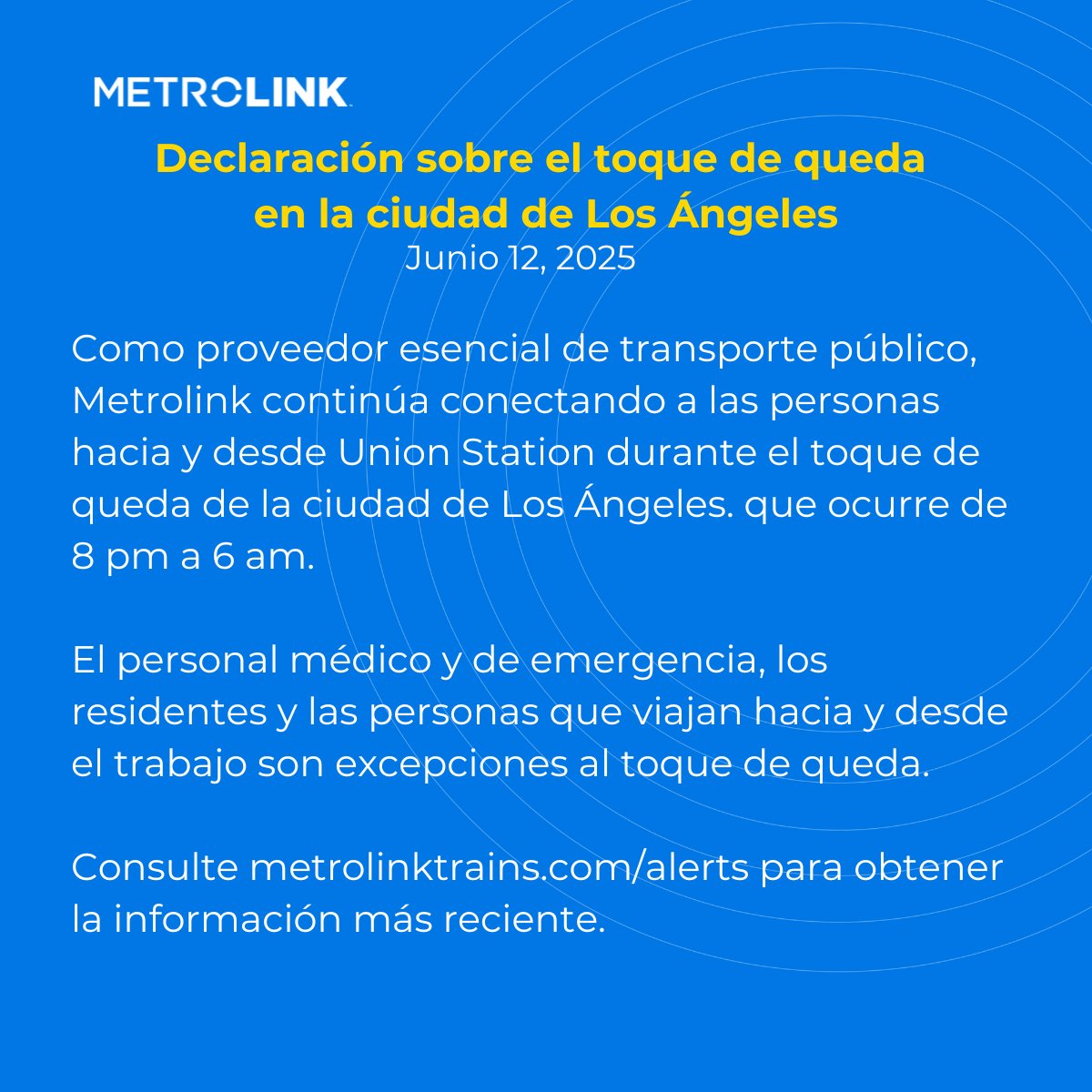 Metrolink's tweet image. 