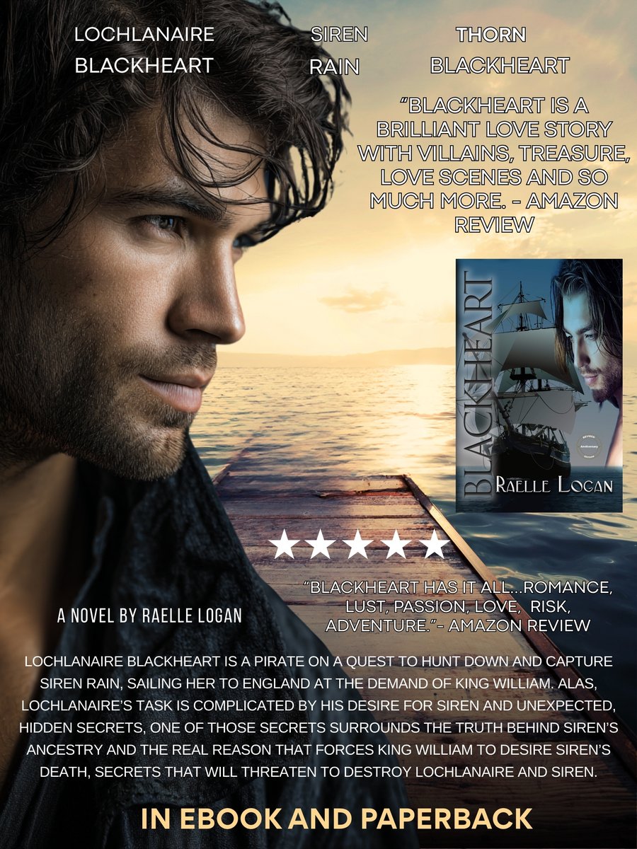 Pirate Lochlanaire Blackheart is released of an English prison, commanded by the king to hunt down a woman.  Trouble is...  his captive's ancestry threatens his life and hers and she's a seductress he's not sure he can resist. #romance #PirateBooks #historicalromance #books