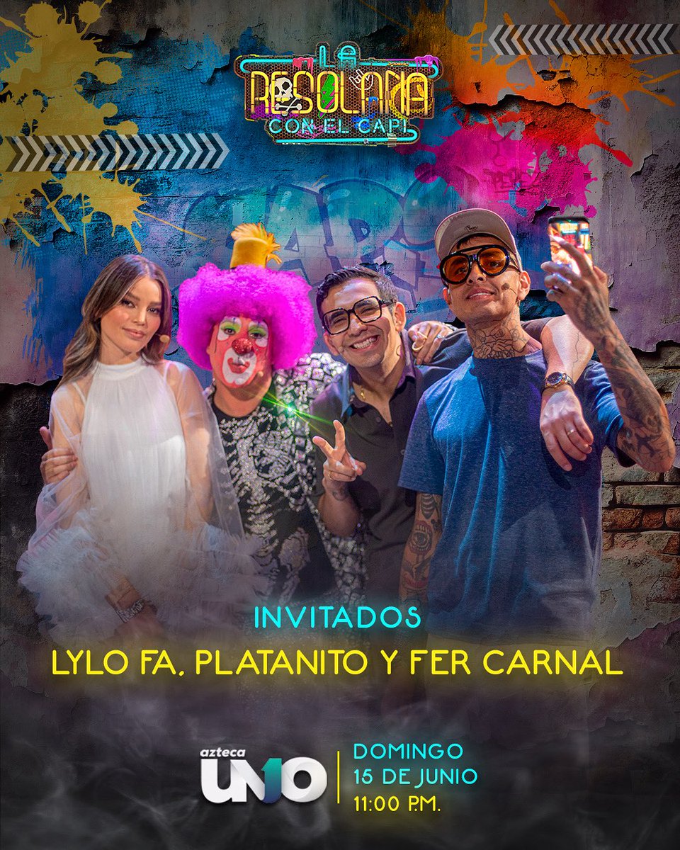 ¡Se vienen cositas muy divertidas con <a href="/Lylocyv/">Lylo Fa</a>, <a href="/fercarnal/">Fer Aragon</a> y <a href="/PlatanitoShowMx/">PlatanitoShowOficial</a>! 🤩🙌🏼 

No se lo pueden perder, domingo 11:00 p.m. por Azteca UNO. 📺 #LaResolana