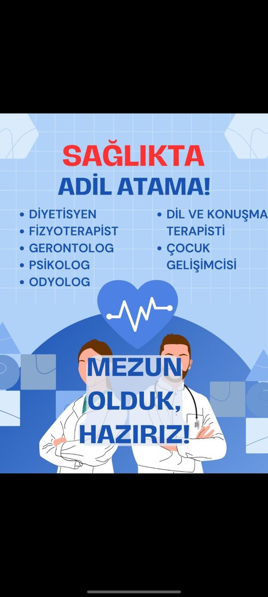 Bugün Sağlık Bakanlığı’na sesleniyoruz.
Eylül atamasında adil ve eşit kontenjan istiyoruz.
Lisansiyerler olarak yıllardır görmezden geliniyoruz.
Oysa toplumun sesi, biz duyurduğumuzda tam olur.
Her meslek grubuna hakkı kadar atama yapılsın.
#SbEylüldeLisansıUnutma
<a href="/drmemisoglu/">Prof. Dr. Kemal Memişoğlu</a>