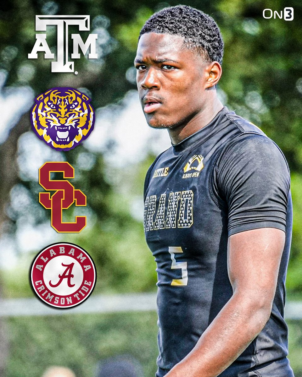 On3 Recruits (@on3recruits) on Twitter photo One team is the new frontrunner for elite WR Boobie Feaster, <a href="/SWiltfong_/">Steve Wiltfong</a> reports👀
Boobie’s finalists are Texas A&M, LSU, USC and Alabama.
Intel: on3.com/news/5star-rec… One team is the new frontrunner for elite WR Boobie Feaster, <a href="/SWiltfong_/">Steve Wiltfong</a> reports👀
Boobie’s finalists are Texas A&M, LSU, USC and Alabama.
Intel: on3.com/news/5star-rec…